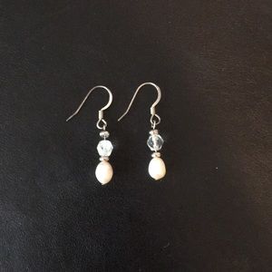 Perl and silver earrings